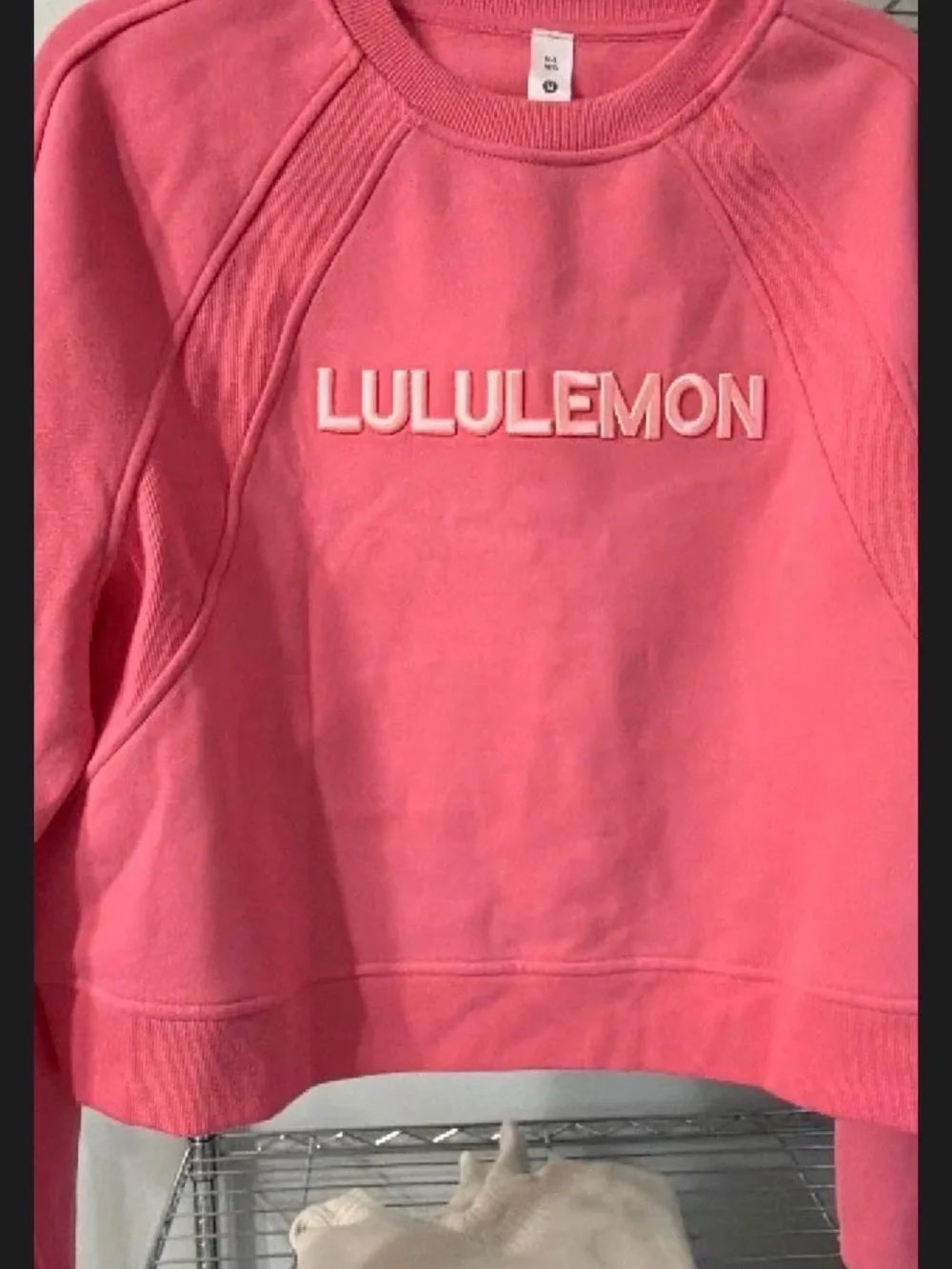 Lululemon scuba pullover spellout with Pink Logo M/L